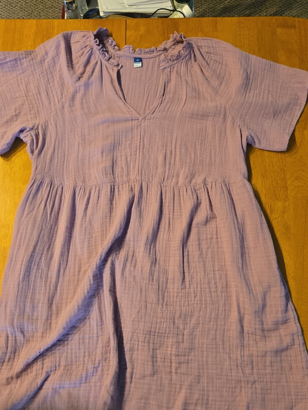 Old Navy Lavender Ruffle-Neck Lavender Gauze Dress